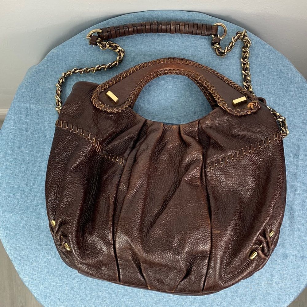 OR by Oryany brown pebbled leather hobo purse bag‎